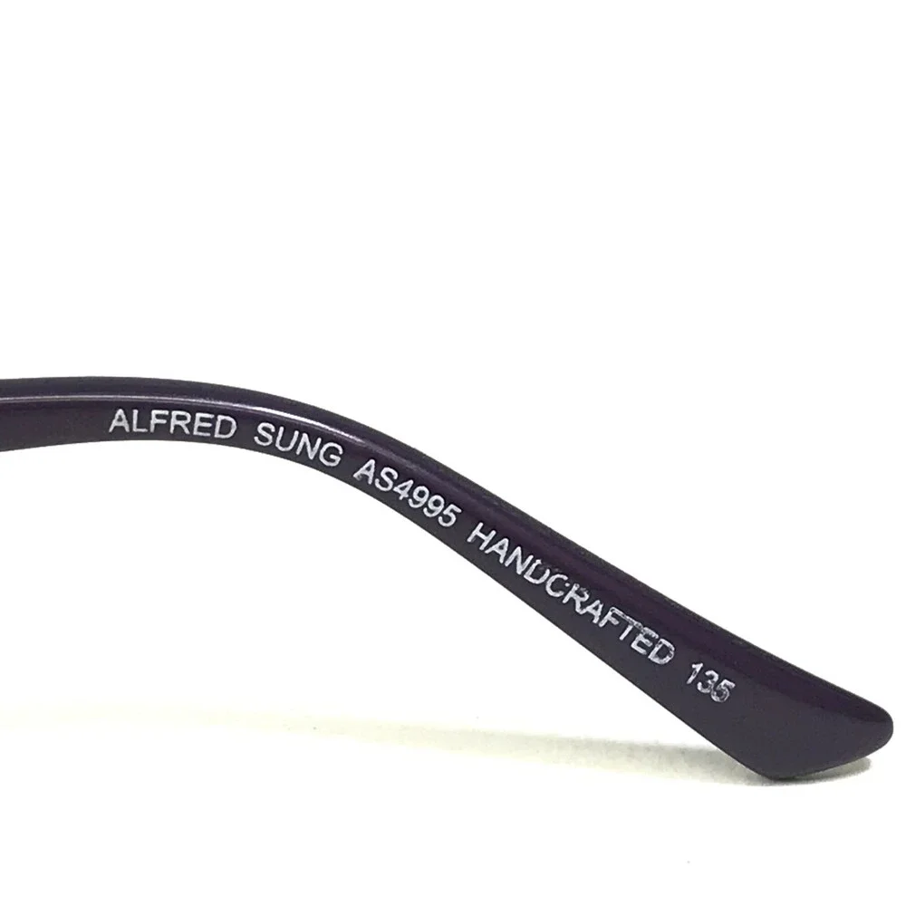 Alfred Sung Eyeglasses Frames AS4995 PLM CEN Purple Plum Wavy Arms 49-17-135